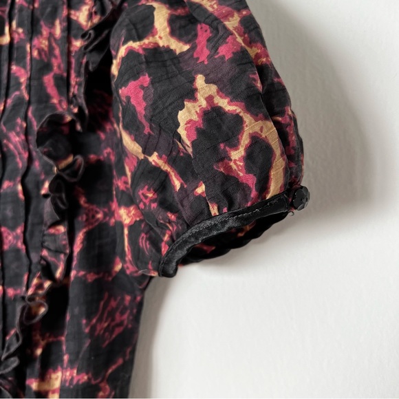 Vintage Y2K DKNY Ruffle Bib Animal Print Dress - Picture 7 of 17